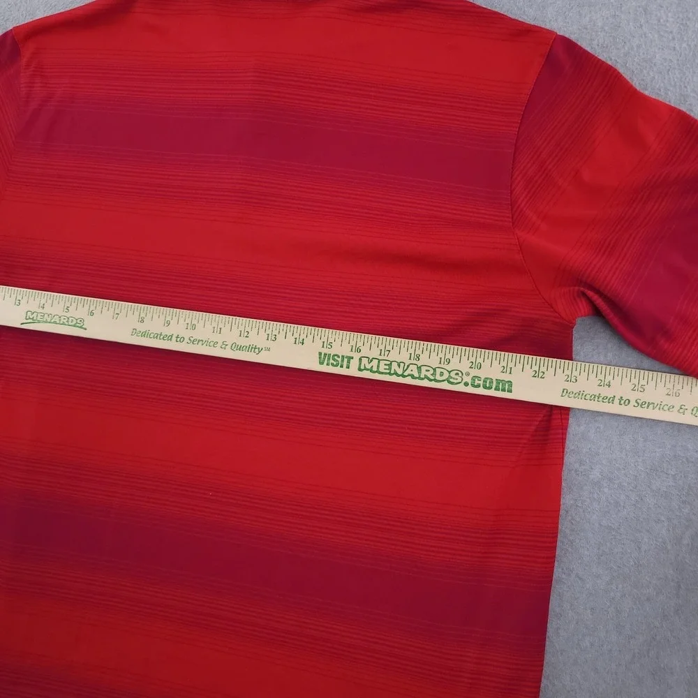 Nike Dri-FIT Tiger Woods Polo Shirt Mens XL Red Stripe Golf Performance Top
